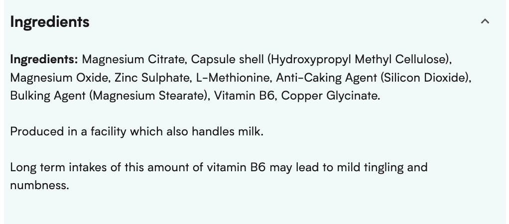 Myprotein Myvitamins Zinc and Magnesium 鋅、鎂、B6組合(睡前2粒促進肌肉回復)