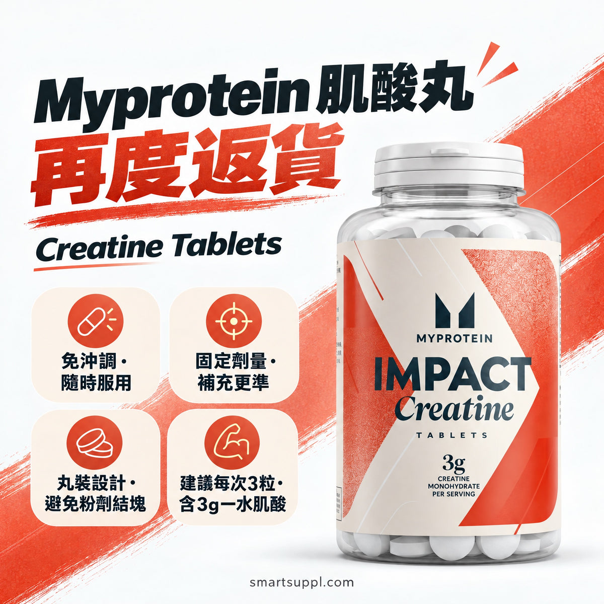 Myprotein Creatine Monohydrate Tablets 肌酸丸(250粒)