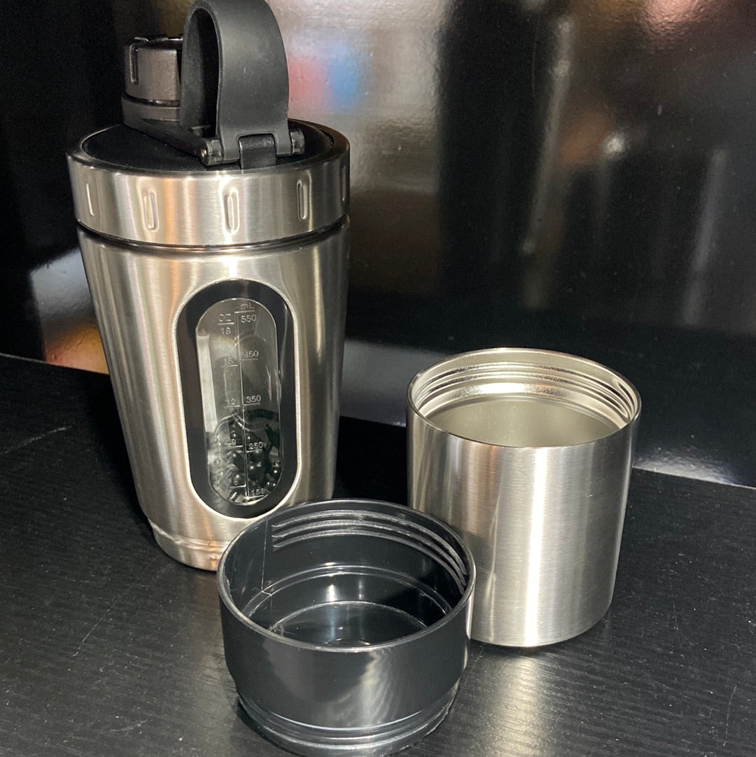 Smartsuppl Shaker 600ml 品牌不鏽鋼搖杯 (連2個粉盒)