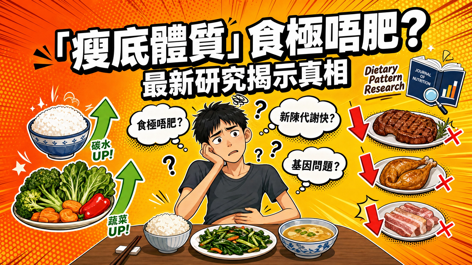 「瘦底體質」食極唔肥？最新研究揭示健康偏瘦人士的飲食模式真相