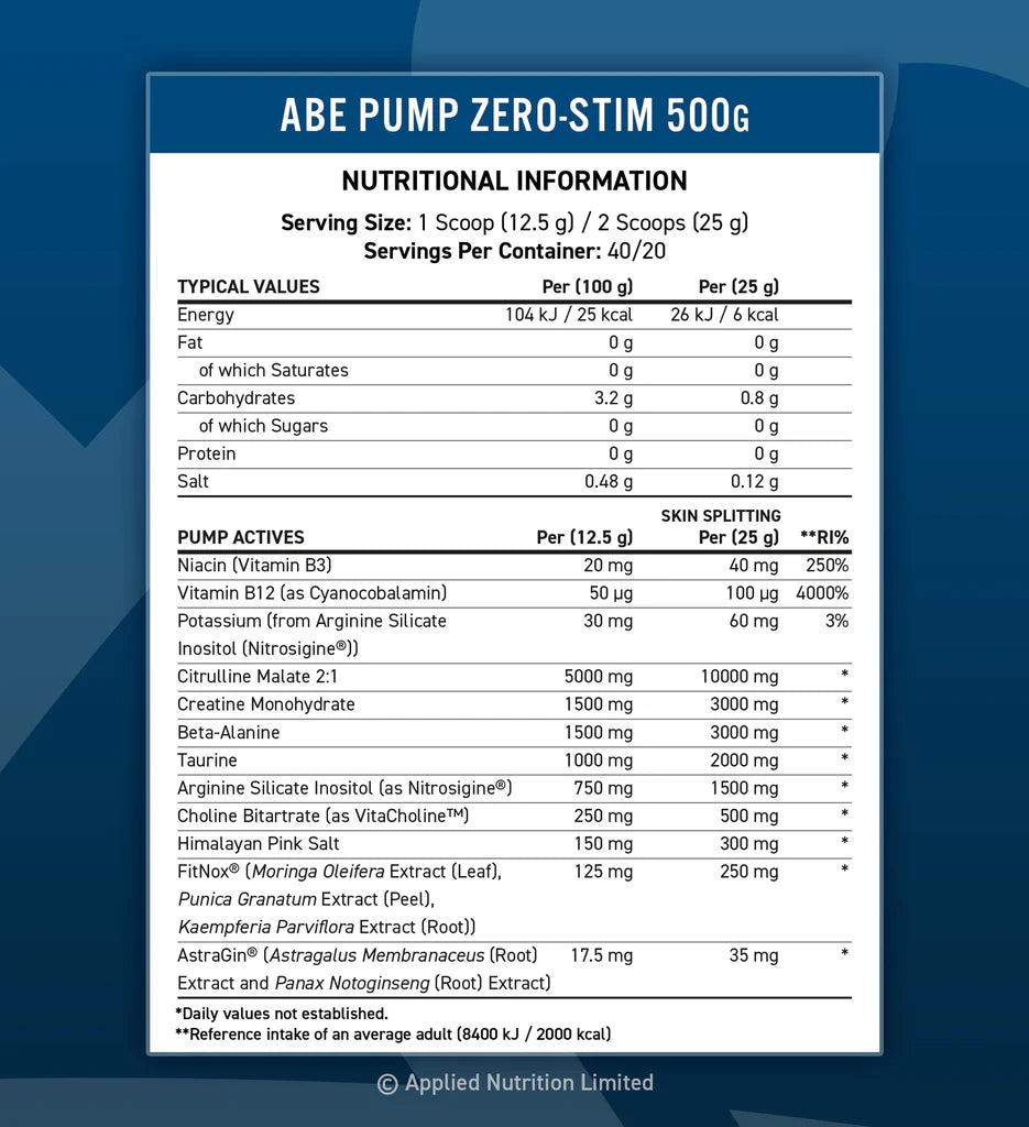 ABE PUMP Stim-Free Pre-workout (不含刺激成分)